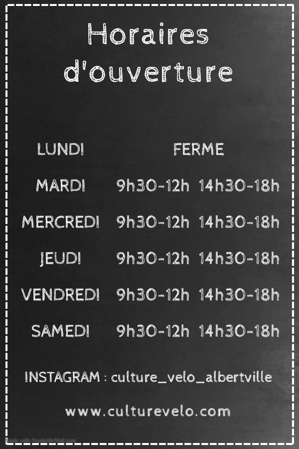 Nouveaux horaires à partir de mardi 24 Novembre